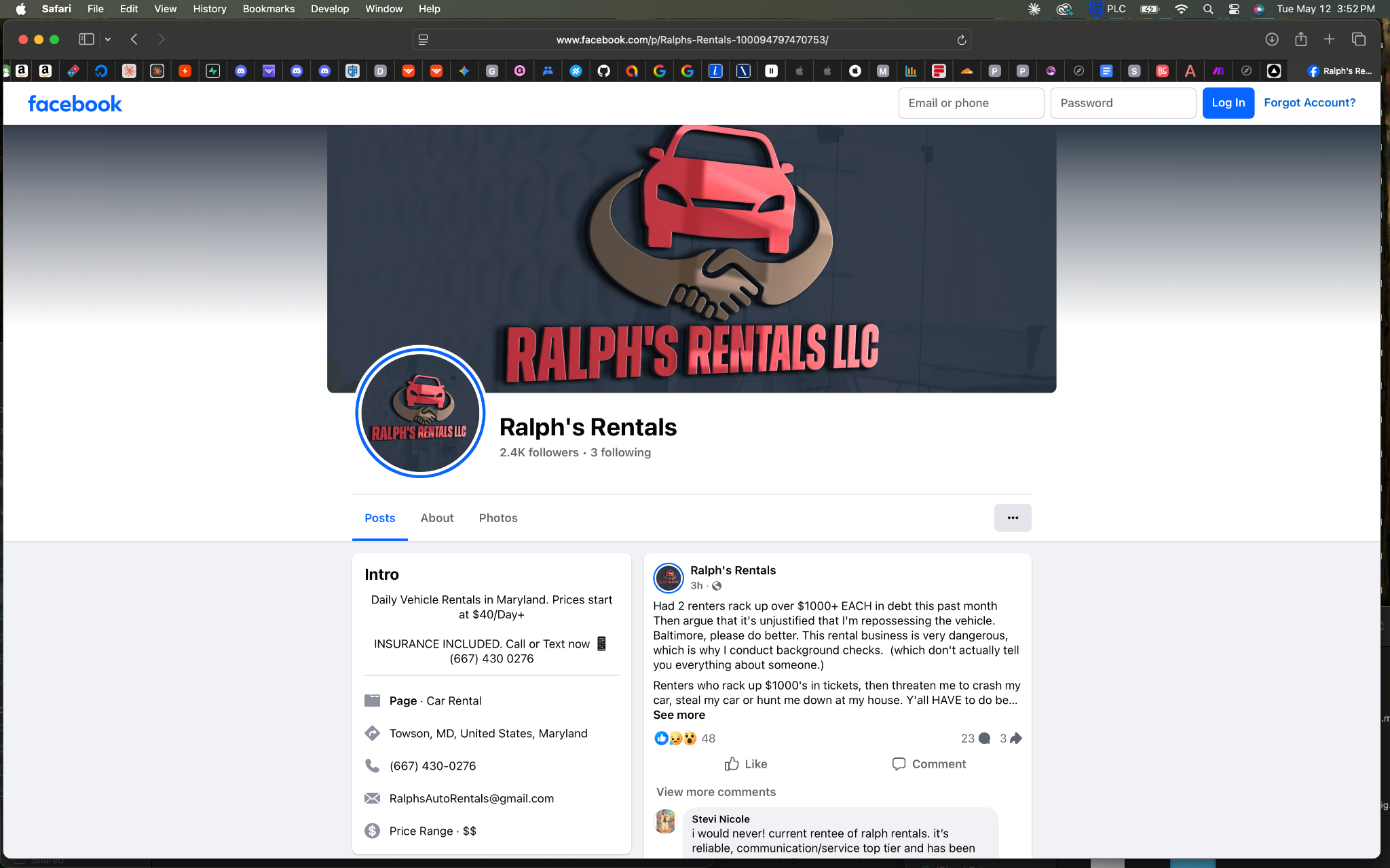 Ralph's Rentals Facebook header